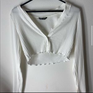 White long sleeve top